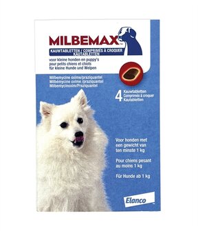 Milbemax kauwtablet ontworming puppy / kleine hond