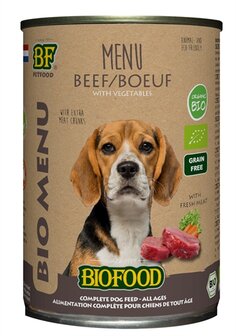 Biofood organic hond rund menu blik