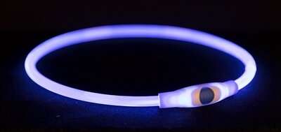 Trixie halsband usb flash light lichtgevend oplaadbaar tpu blauw