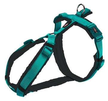 Trixie hondentuig premium trekking aqua blauw / grijs