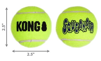 Kong squeakair tennisbal geel met piep