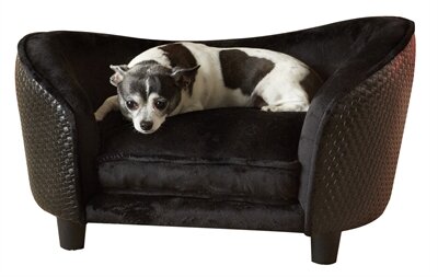 Enchanted hondenmand sofa ultra pluche snuggle wicker bruin