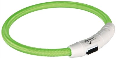 Trixie halsband hond flash lichthalsband usb tpu / nylon groen