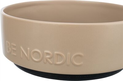 Trixie be nordic voerbak hond keramiek/ rubber taupe