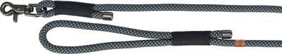 Trixie soft rope hondenriem zwart / grijs