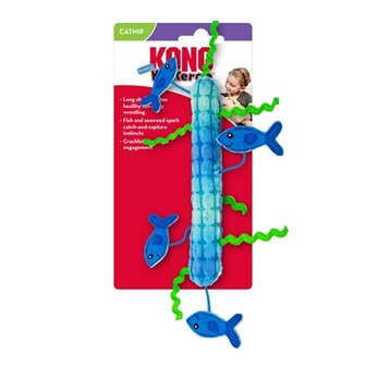 Kong kickeroo stickeroo met kreukgeluid en catnip blauw