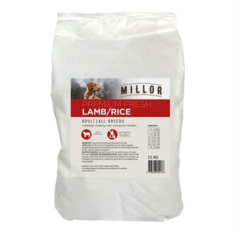 Millor premium extruded fresh adult lamb / rice