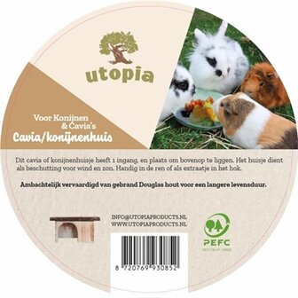 Utopia caviahuis / konijnenhuis gebrand douglas hout