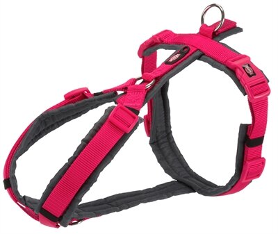 Trixie hondentuig premium trekking fuchsia / grijs