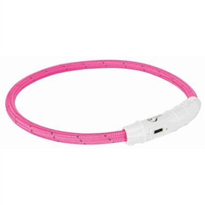 Trixie halsband hond flash lichthalsband usb tpu / nylon roze