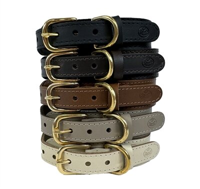 Sazzz halsband hond pioneer classic leer creme