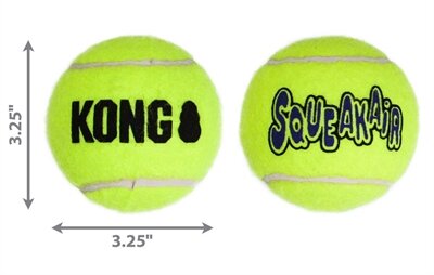 Kong squeakair tennisbal geel met piep