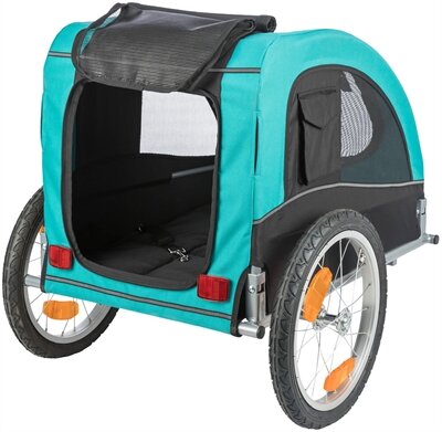 Trixie hondenfietskar limited edition zwart / turquoise